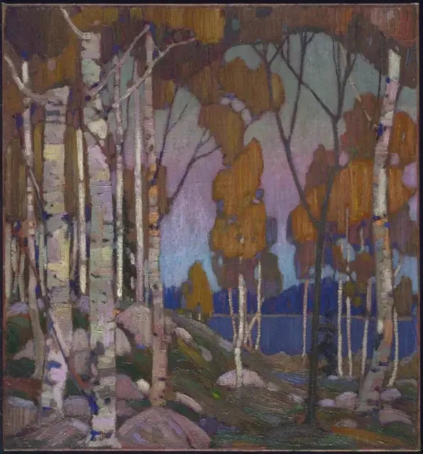 Paysage décoratif : bouleaux - Tom Thomson image 1 copie de tableau peinte à la main