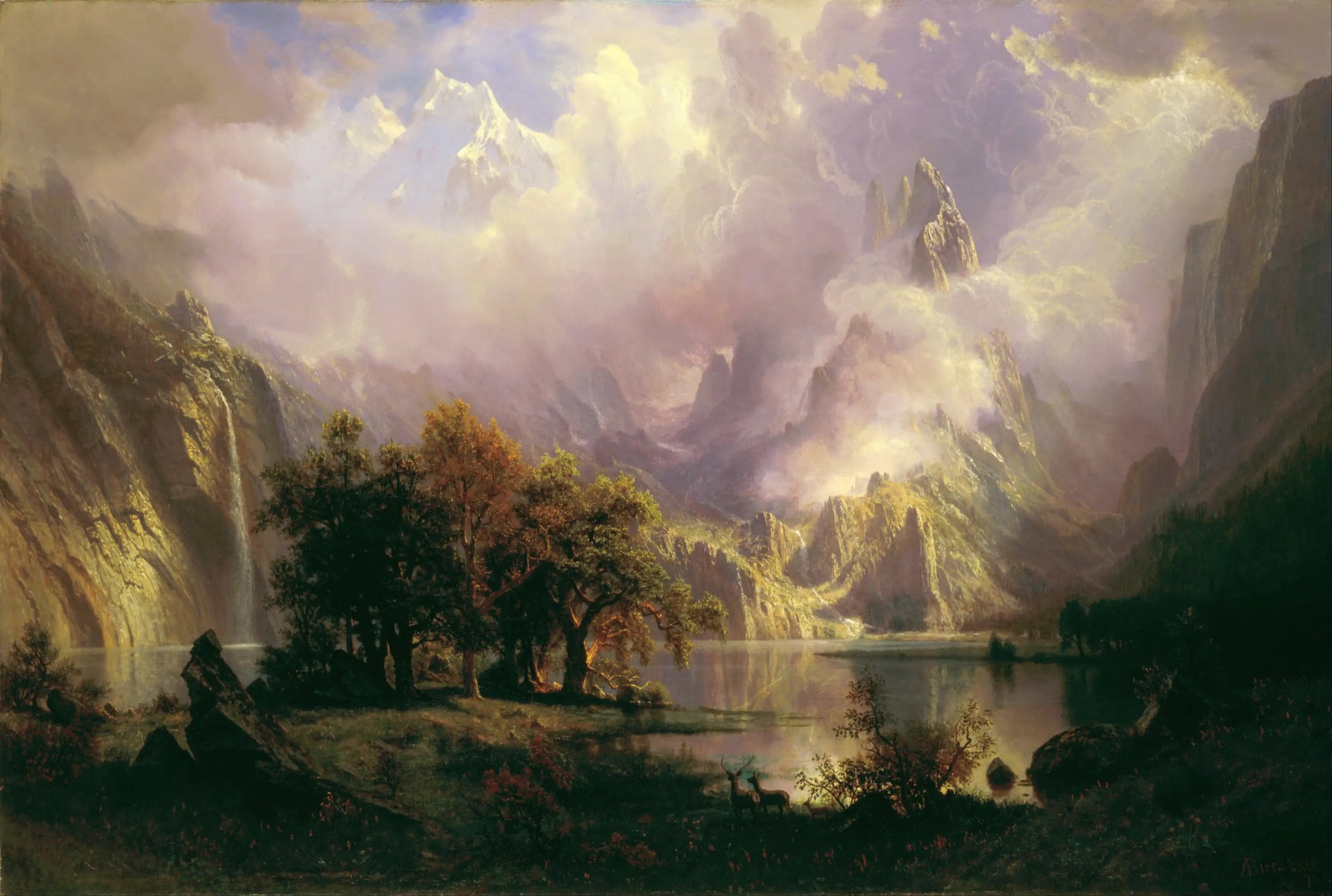 Paysage des montagnes Rocheuses - Albert Bierstadt image 1 reproduction réalisée par Alpha Reproduction