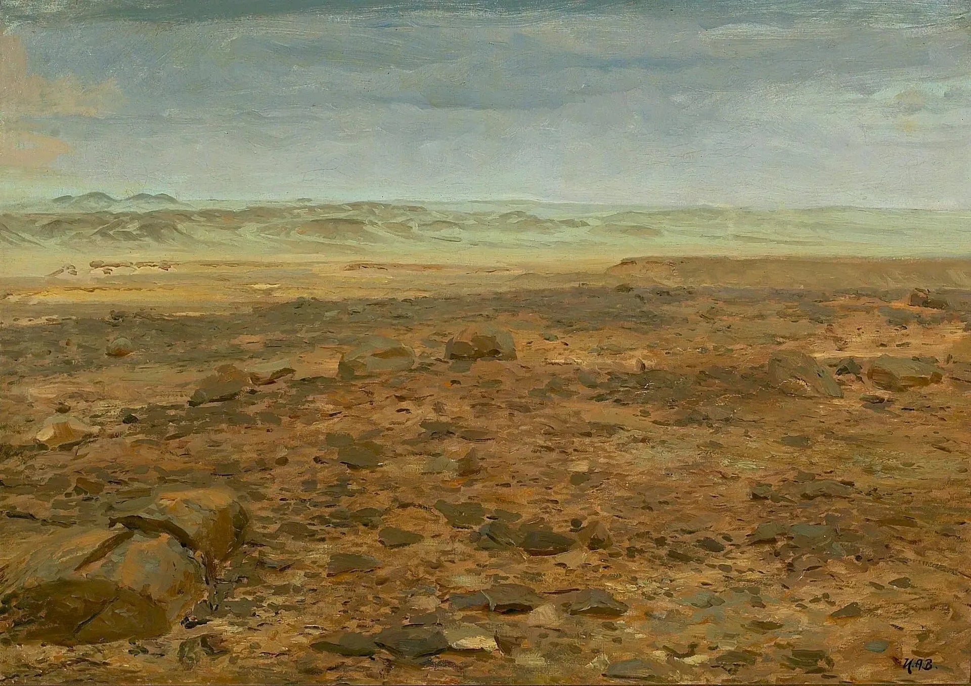 Paysage désertique d'Afrique du Nord. - H. A. Brendekilde image 1 reproduction de peinture à l’huile