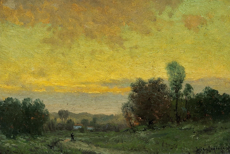 Paysage du coucher de soleil - Julian Onderdonk image 1 reproduction artisanale de tableau