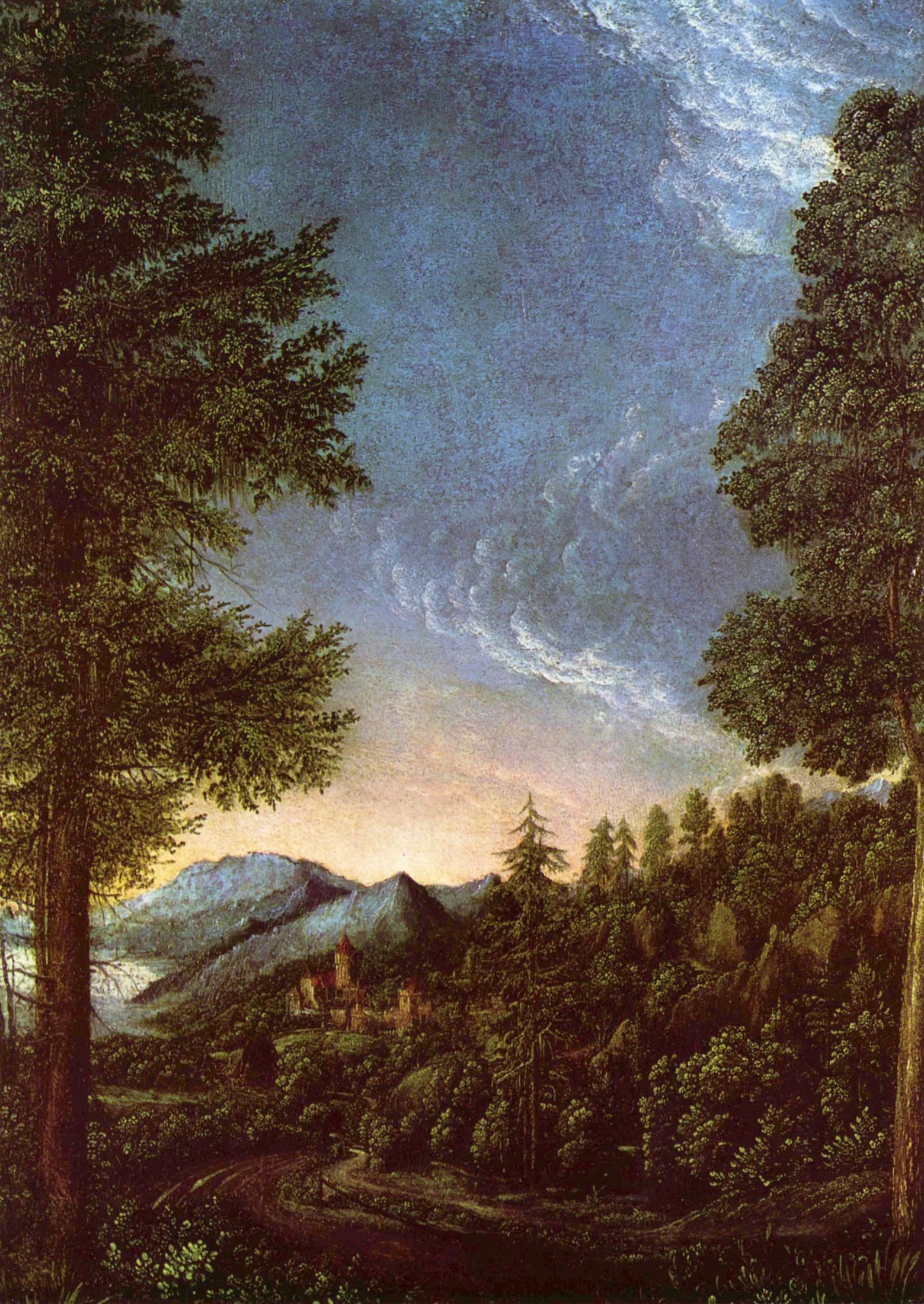 Paysage du Danube vers Ratisbonne - Albrecht Altdorfer image 1 tableau peint à l’huile sur toile
