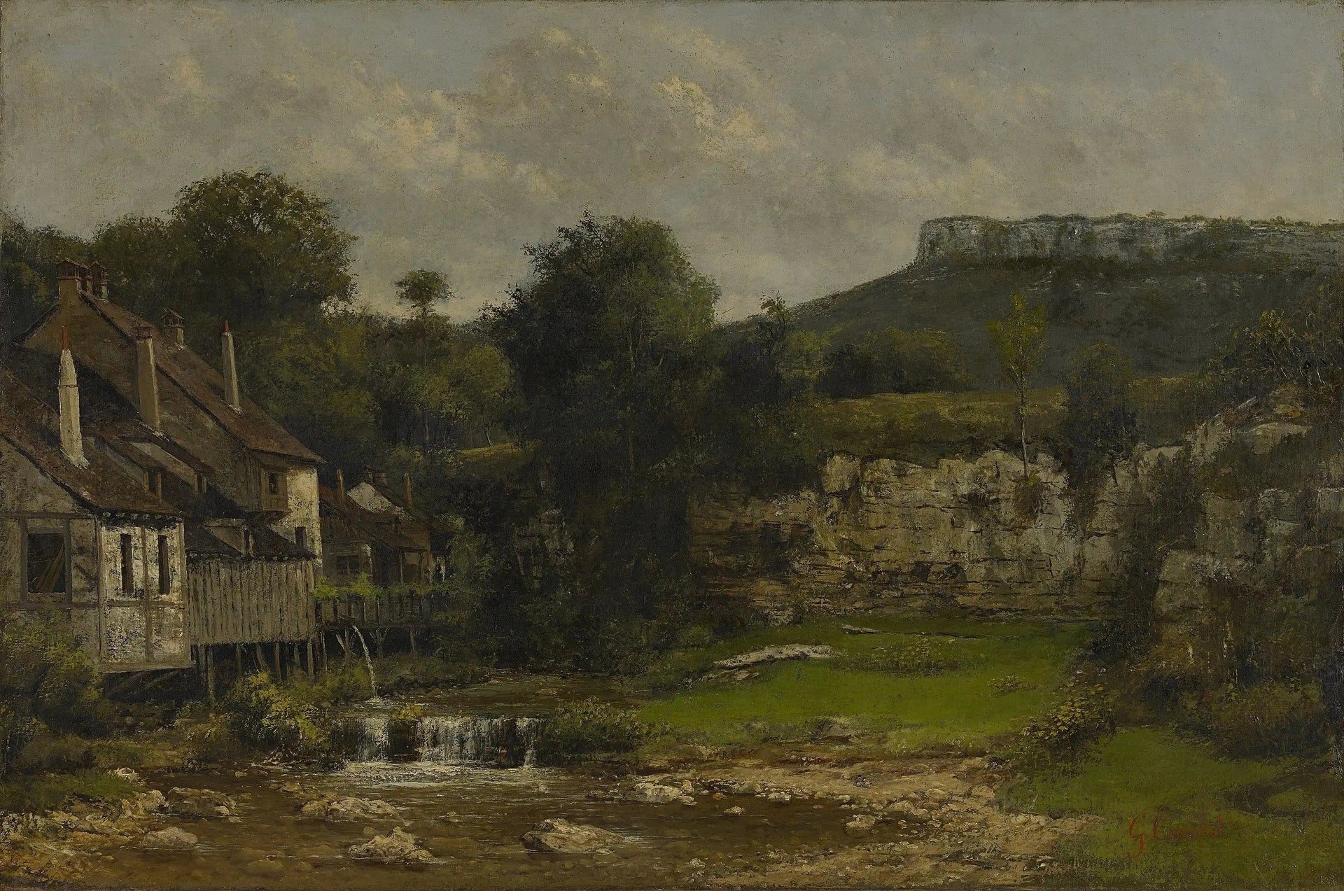 Paysage du Doubs, le moulin - Gustave Courbet image 1 reproduction réalisée par Alpha Reproduction