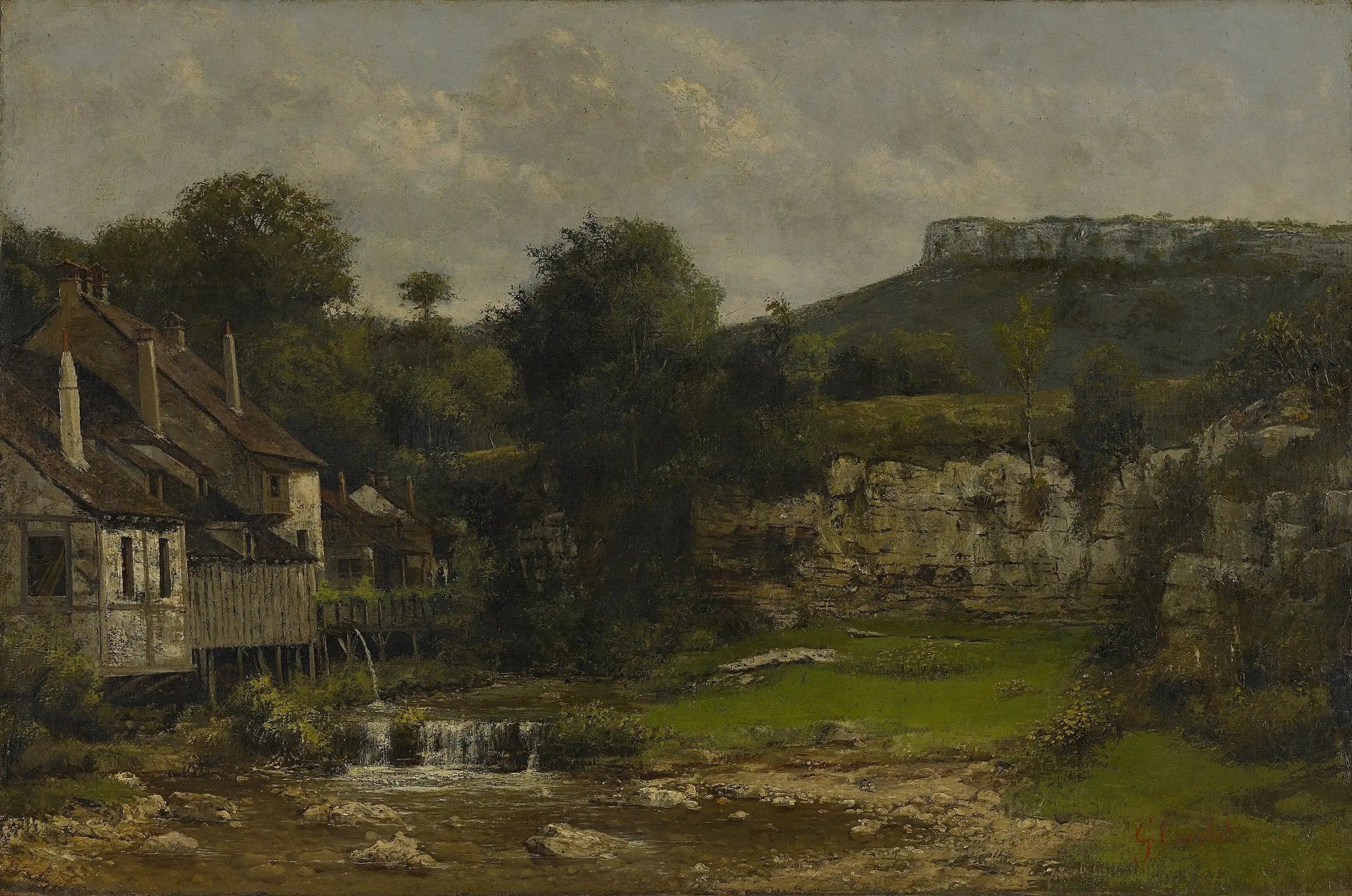 Paysage du Doubs, le moulin - Gustave Courbet image 1 reproduction réalisée par Alpha Reproduction
