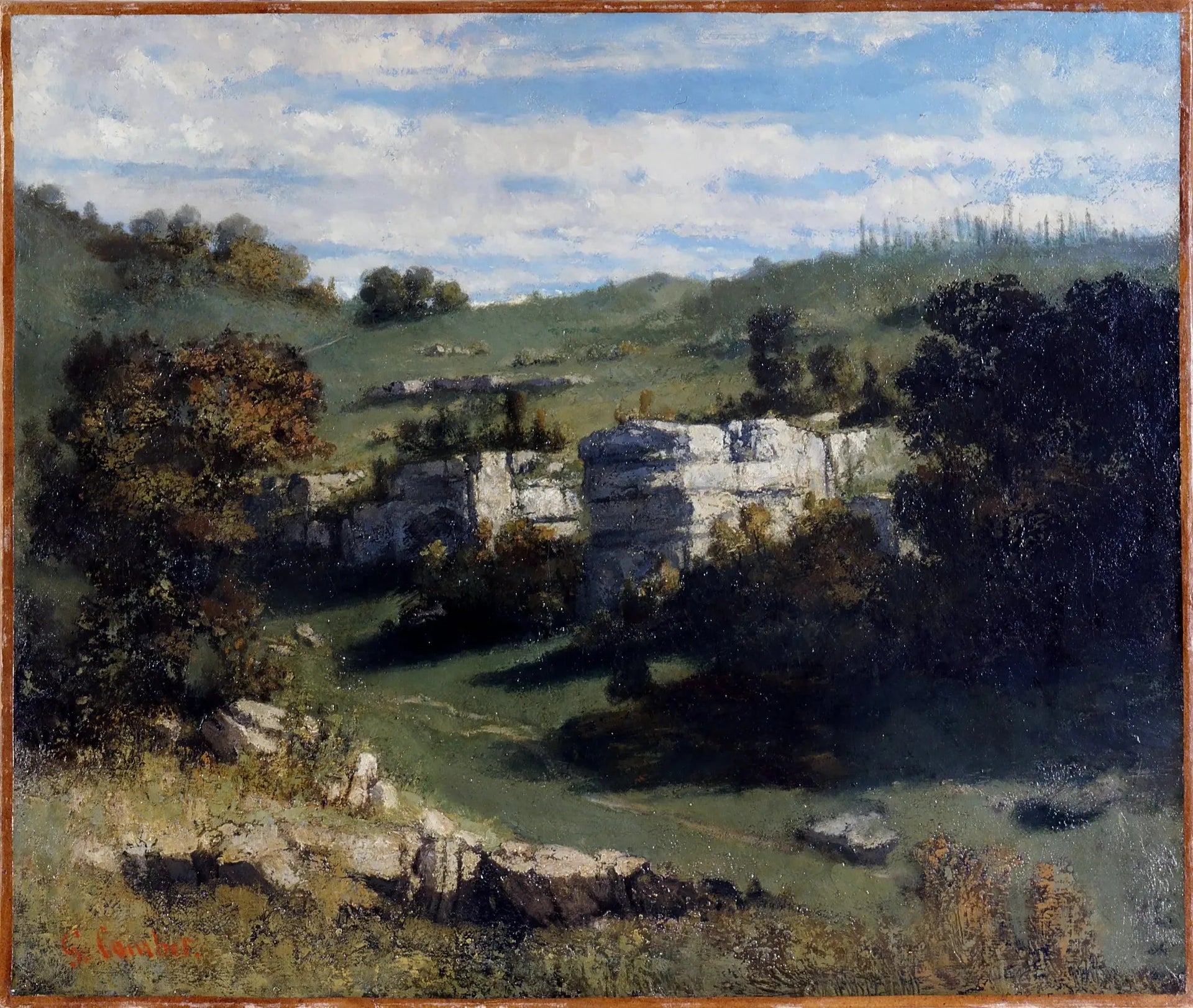 Paysage du Jura - Gustave Courbet image 1 copie peinte à la main à l’huile