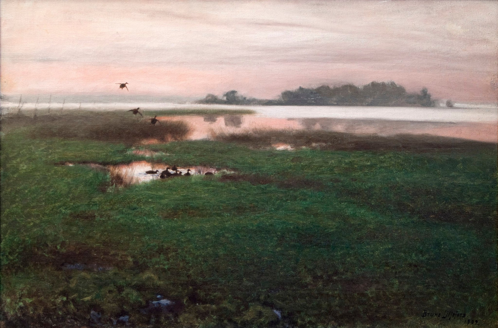 Paysage du soir - Bruno Liljefors image 1 copie de tableau peinte à la main