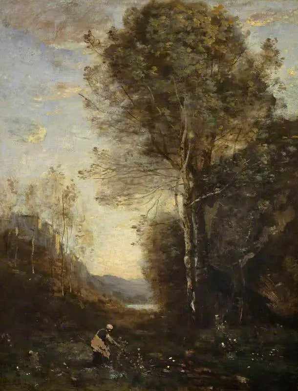 Paysage du soir - Jean-Baptiste Camille Corot image 1 copie peinte à la main à l’huile