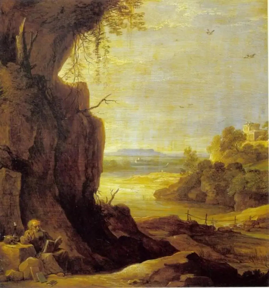 Paysage du Sud avec saint Antoine l'Ermite - David Teniers le Jeune image 1 copie de tableau peinte à la main
