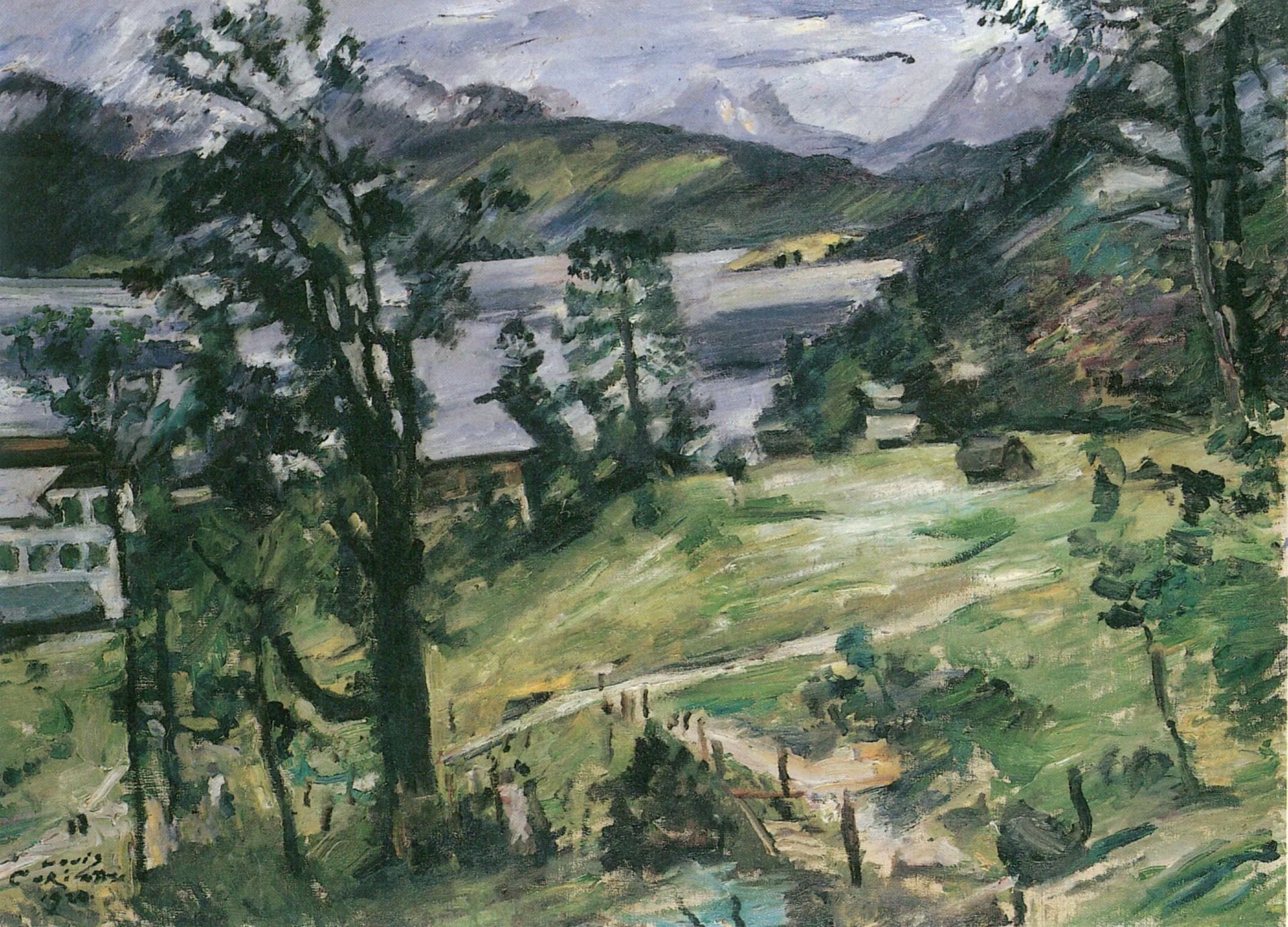 Paysage du Walchensee avec des mélèzes - Lovis Corinth image 1 copie de tableau peinte à la main