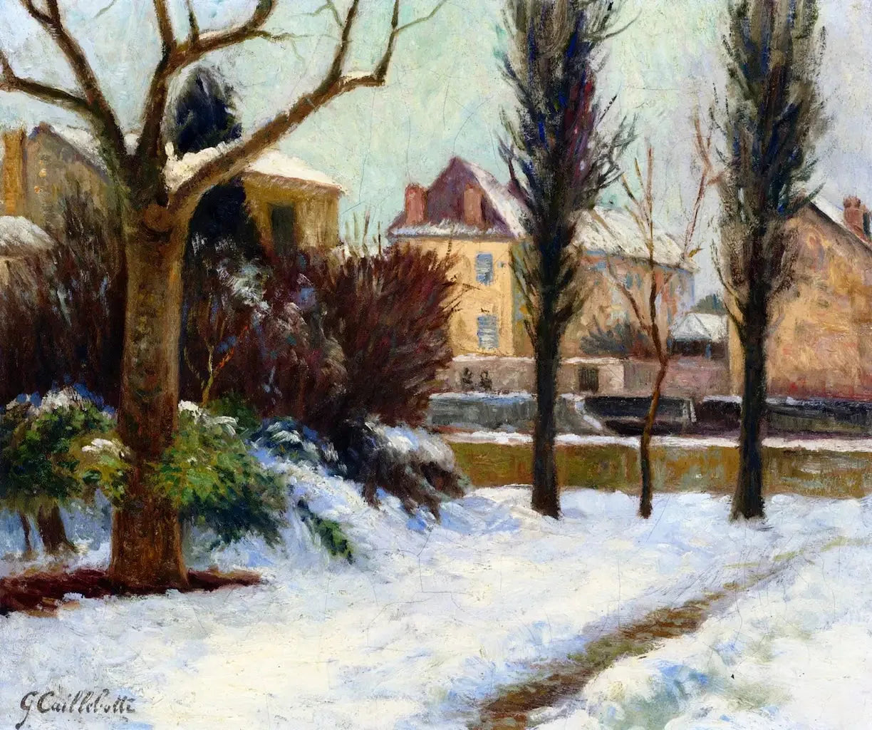 Paysage enneigé - Gustave Caillebotte image 1 copie peinte à la main à l’huile