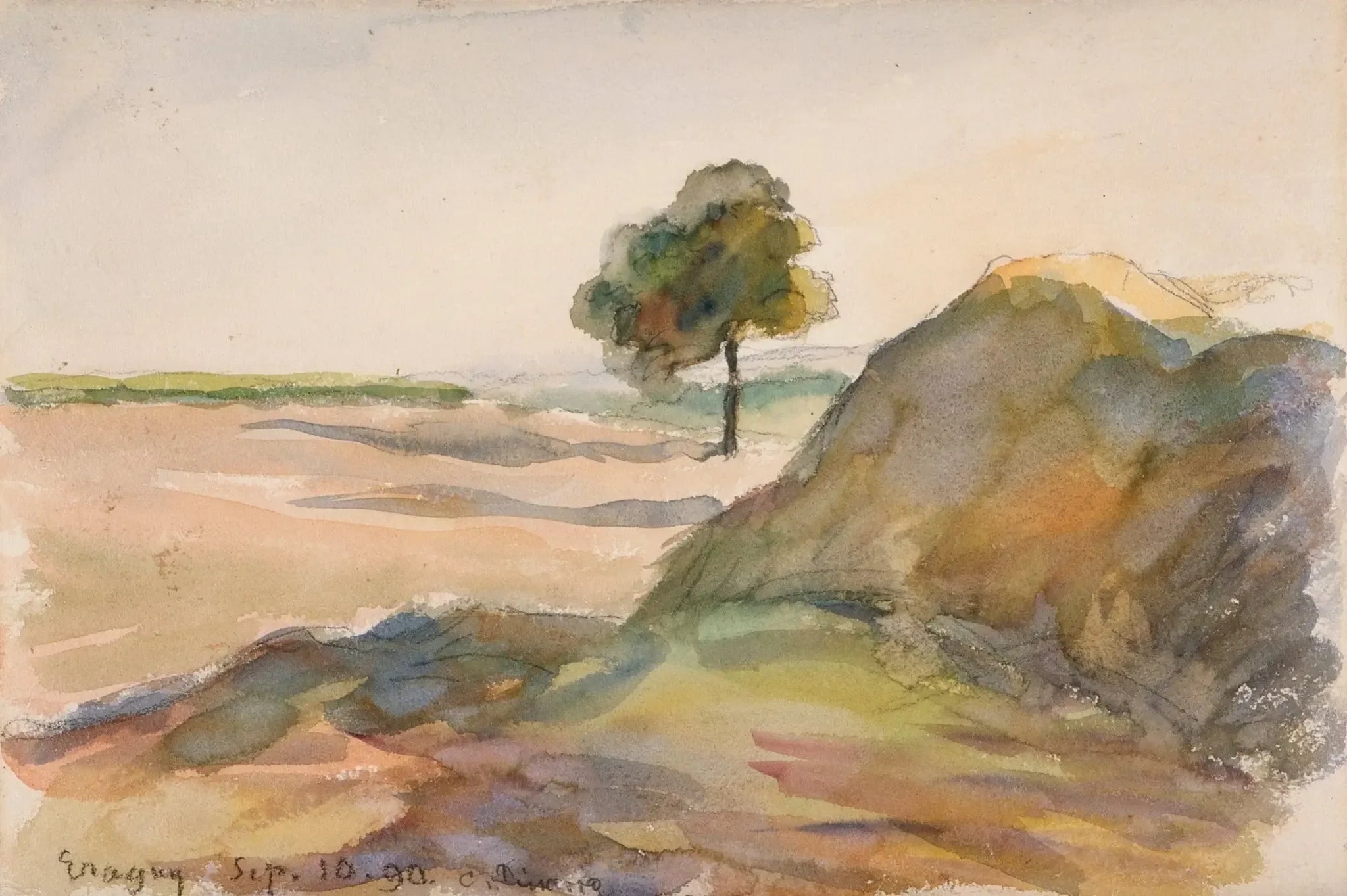Paysage (Eragny) - Camille Pissarro image 1 copie peinte à la main à l’huile