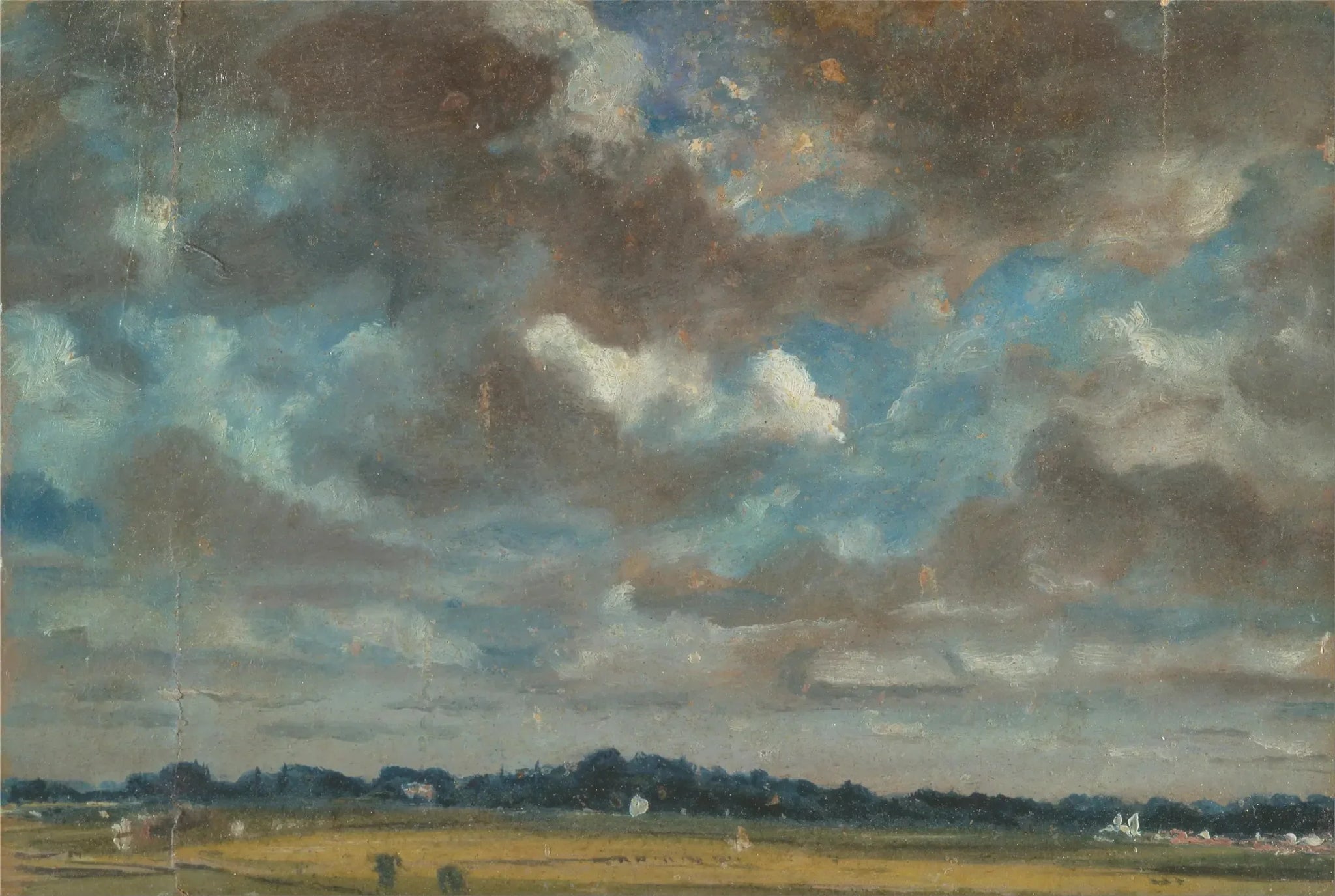 Paysage étendu avec des nuages gris - John Constable image 1 reproduction réalisée par Alpha Reproduction