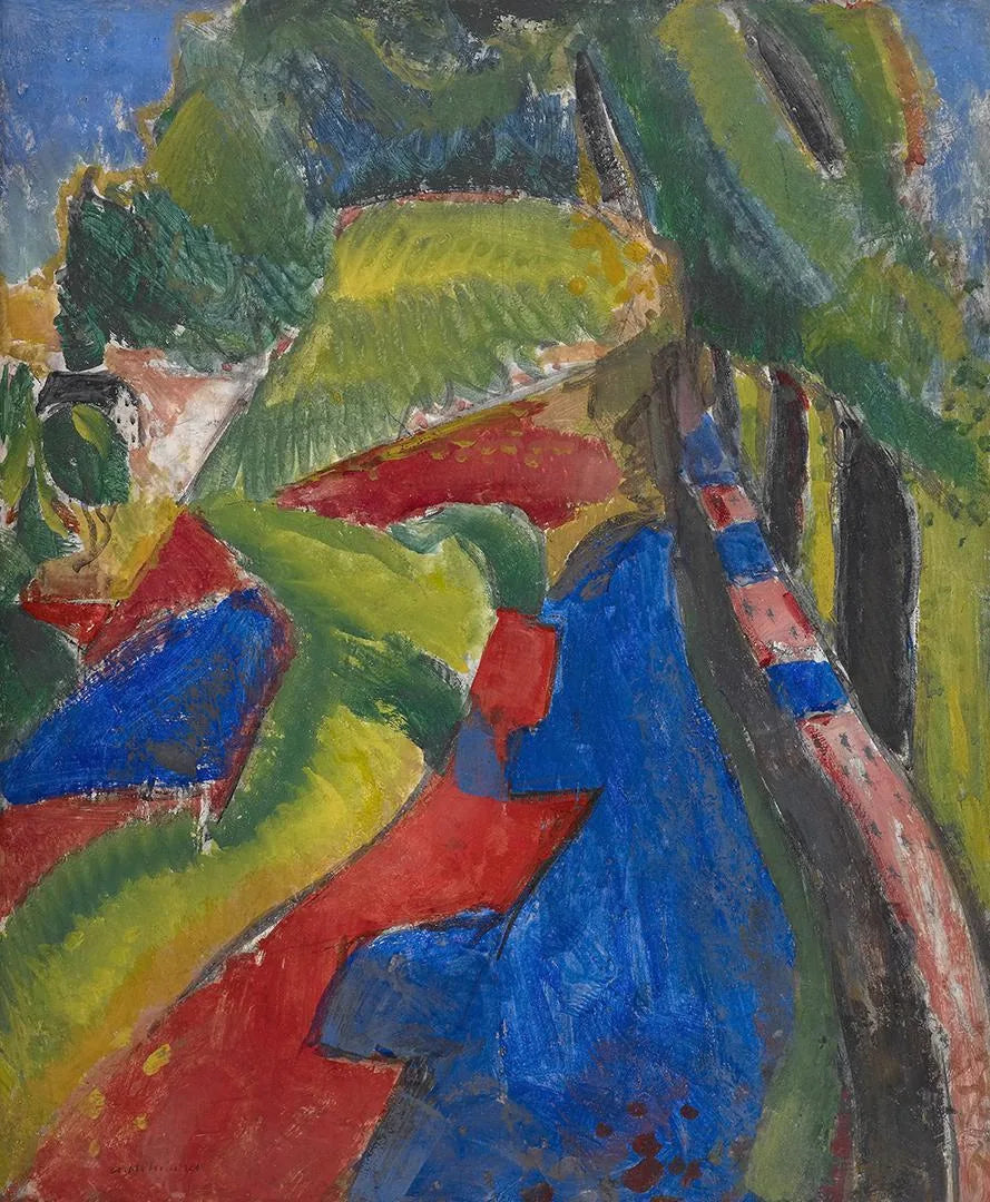 Paysage fauve avec du rouge et du bleu - Alfred Henry Maurer image 1 tableau peint à l’huile sur toile