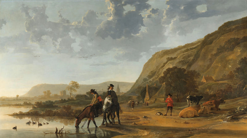 Paysage fluvial avec cavaliers - Albert Cuyp