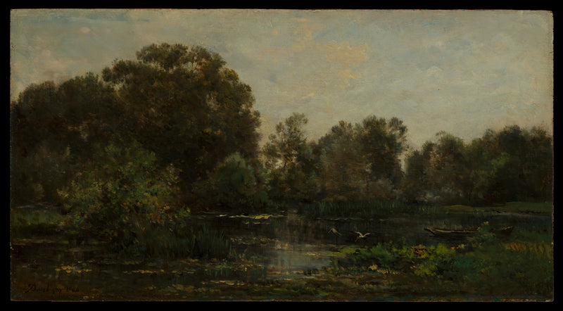 Paysage fluvial avec des cigognes - Charles-François Daubigny