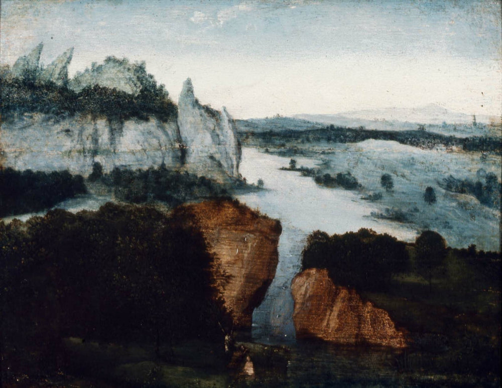 Paysage fluvial avec le baptême du Christ - Joachim Patinier