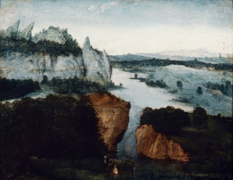 Paysage fluvial avec le baptême du Christ - Joachim Patinier