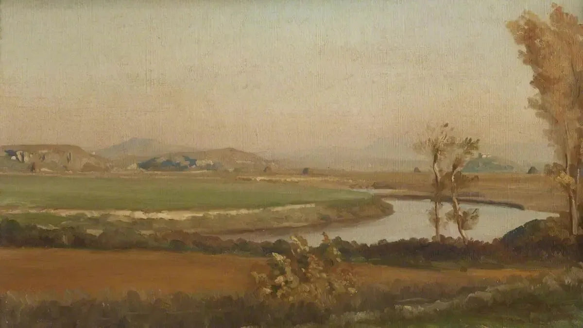 Paysage fluvial, probablement en Italie - Frederic Leighton image 1 reproduction d’œuvre d’art à l’huile