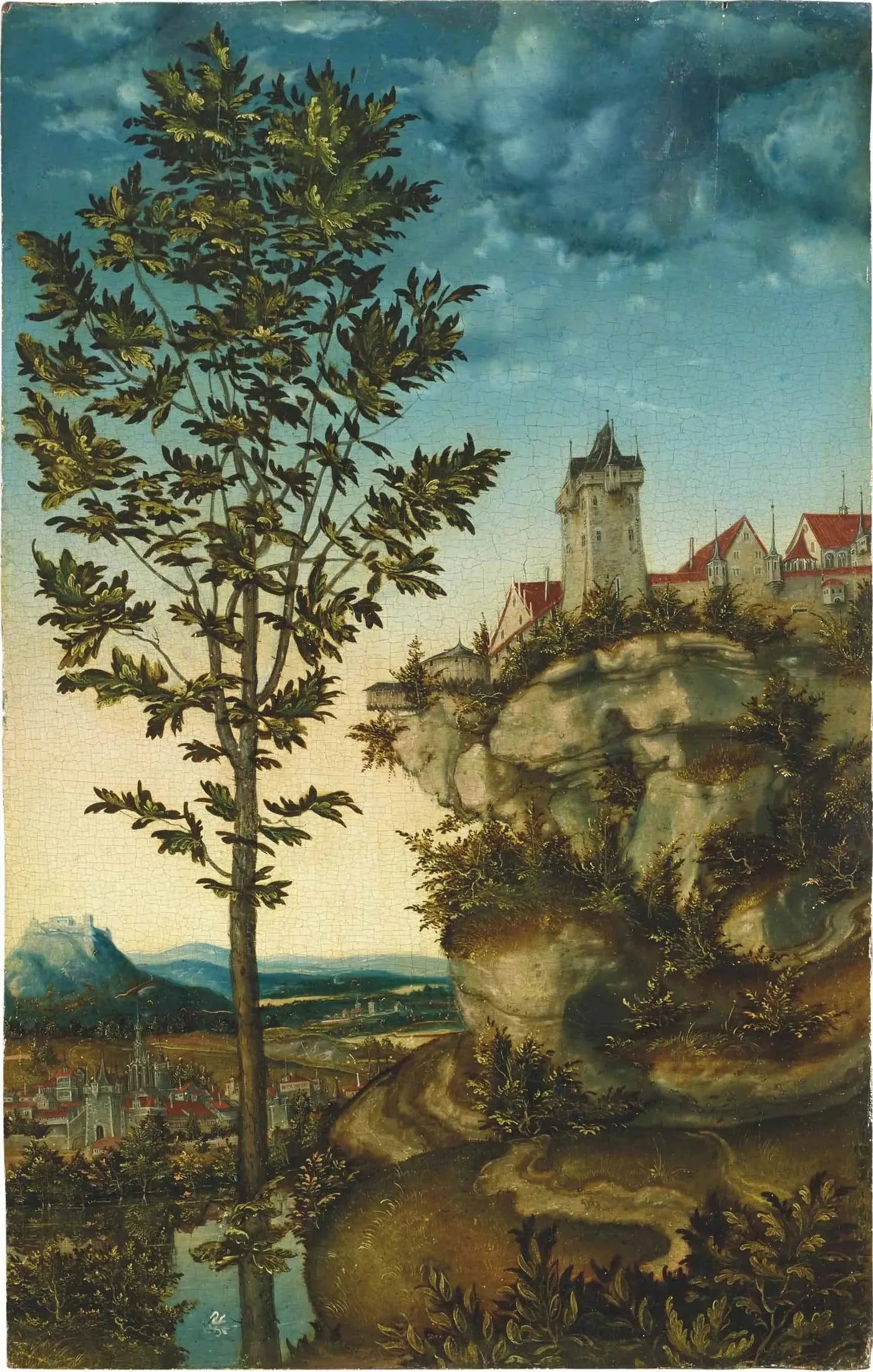 Paysage (fragment) - Lucas Cranach the Elder image 1 tableau peint à l’huile sur toile