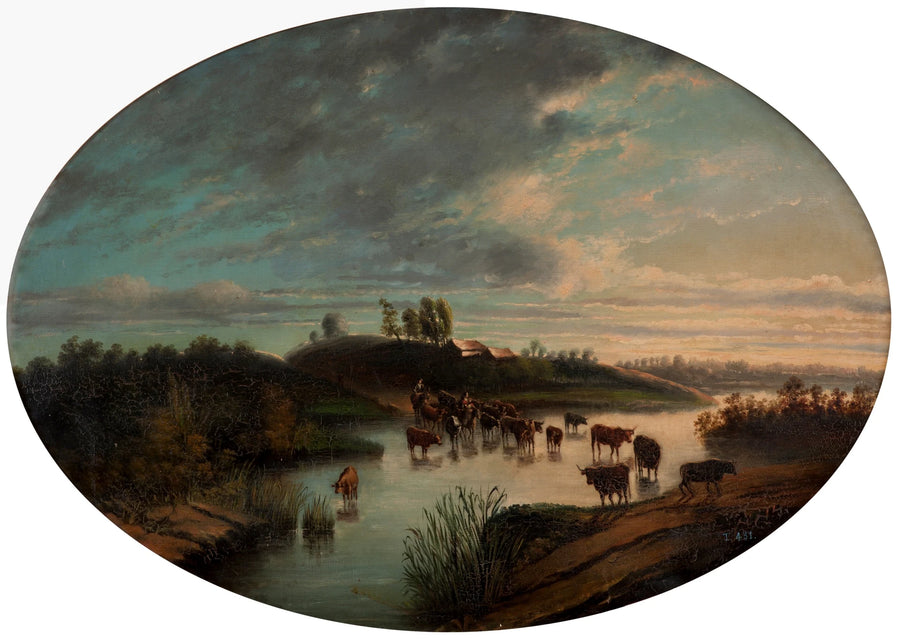 Paysage de la Guadaíra au moment de la traversée du bétail - José Ramill y Muñoz