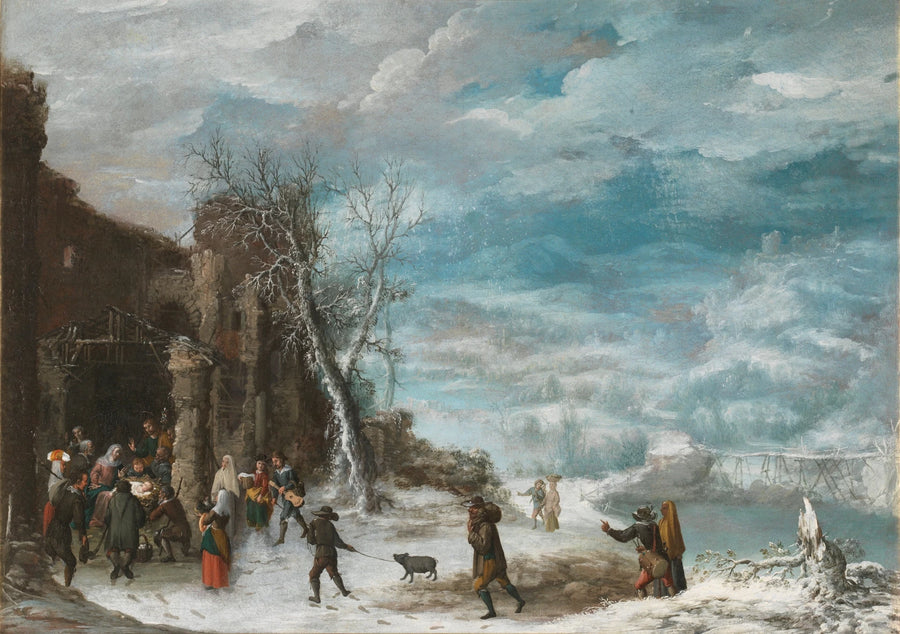 Paysage d'hiver avec l'Adoration des bergers - Francisco Collantes