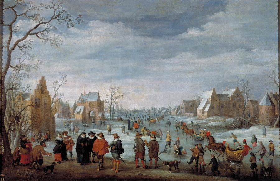 Paysage d'hiver avec patineurs - Joost Cornelisz. Droochsloot