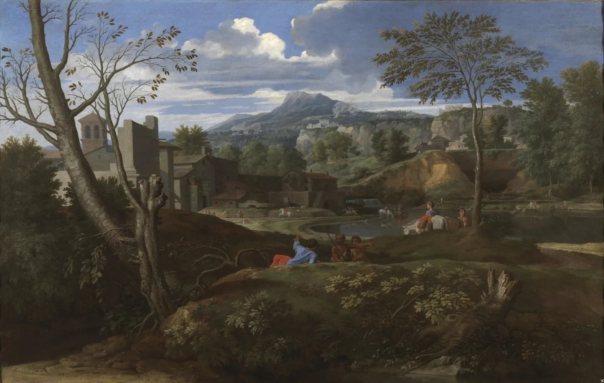 Paysage idéal - Nicolas Poussin image 1 reproduction artisanale de tableau