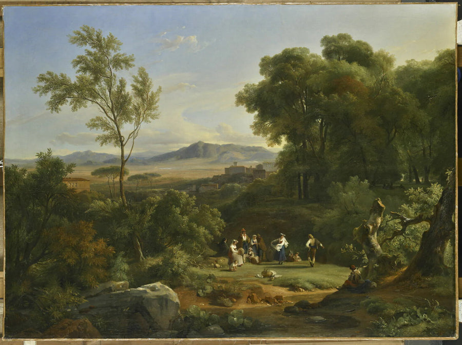 Paysage inspiré de la vue de Frascati - Achille Etna Michallon
