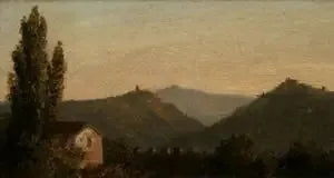 Paysage italien (anciennement Les Catskills de Saugerties) - Thomas Cole image 1 reproduction artisanale de tableau
