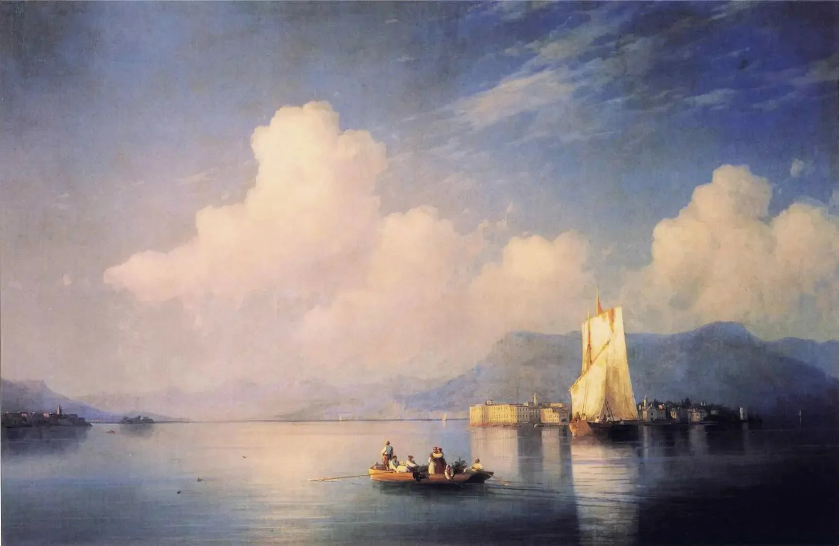 Paysage italien (Lac Majeur), soirée - Ivan Aïvazovski image 1 tableau peint à l’huile sur toile