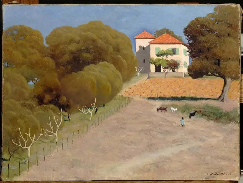 Paysage, la maison au toit rouge - Félix Vallotton image 1 copie peinte à la main à l’huile