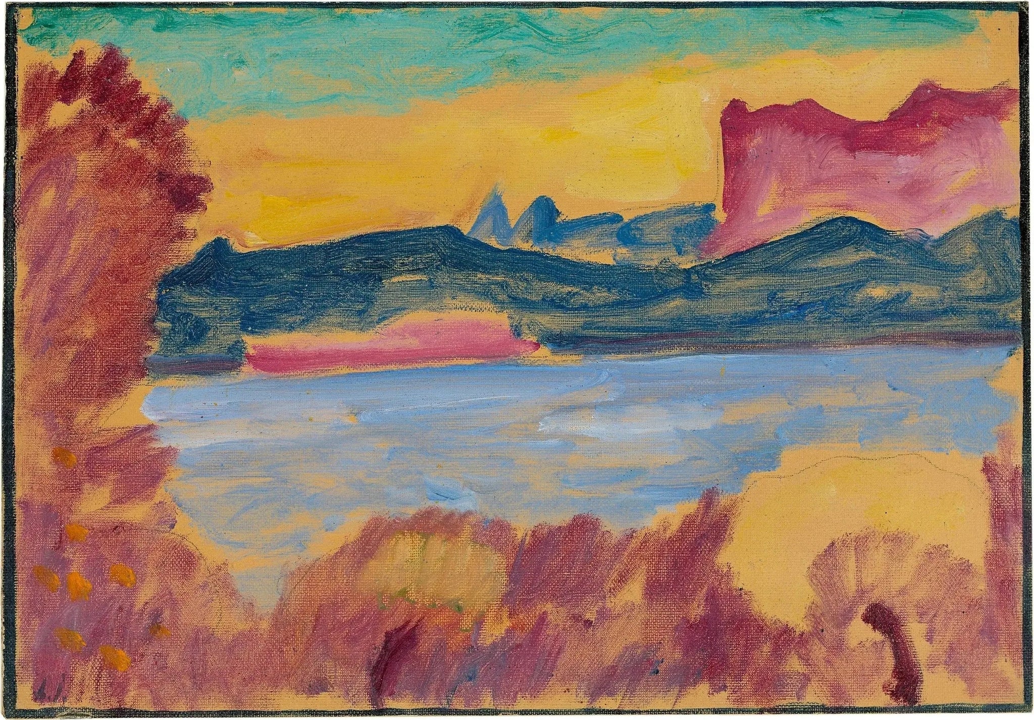 Paysage, lac Léman - Alexej von Jawlensky image 1 reproduction de peinture à l’huile