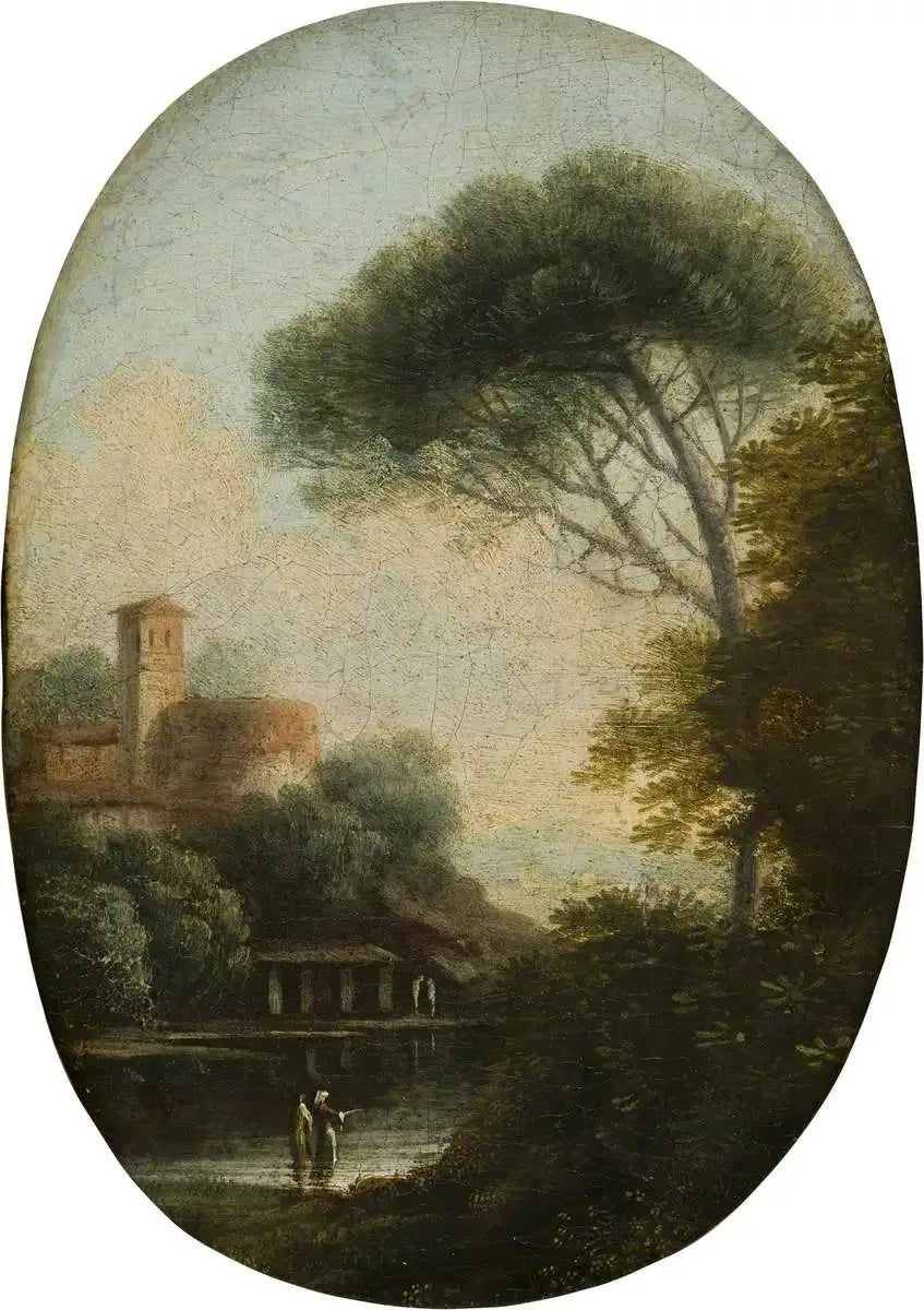Paysage lacustre boisé - Claude Lorrain image 1 reproduction d’œuvre d’art à l’huile
