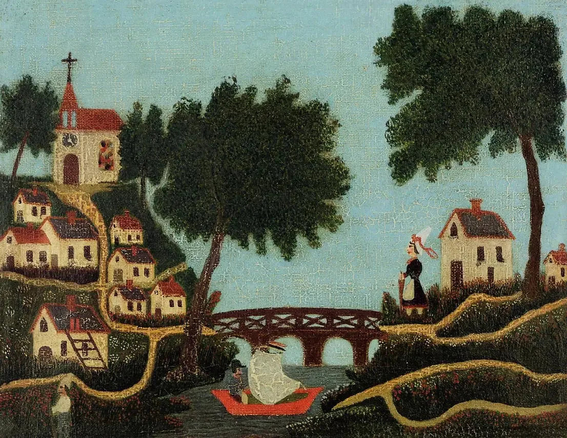 Paysage, le pont - Henri Rousseau image 1 tableau peint à l’huile sur toile