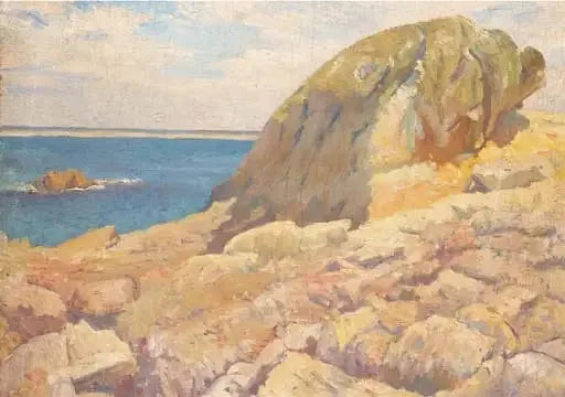 Paysage : Le rocher devant la mer - Robert Delaunay