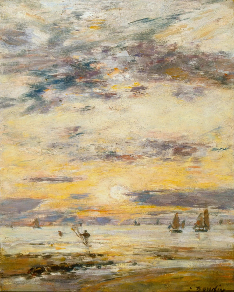 Paysage marin - Coucher de soleil - Eugène Boudin