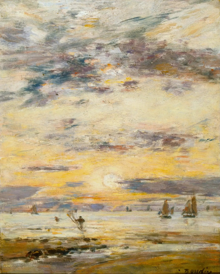 Paysage marin - Coucher de soleil - Eugène Boudin