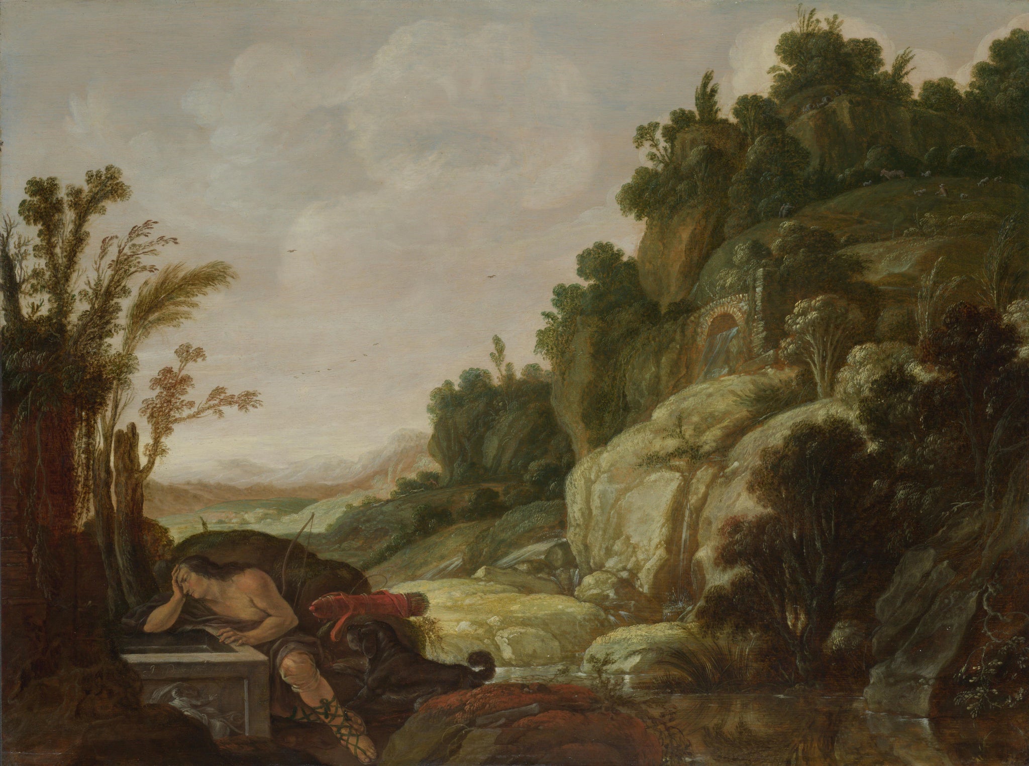 Paysage de montagne avec Narcisse - Jacob Symonsz. Pynas