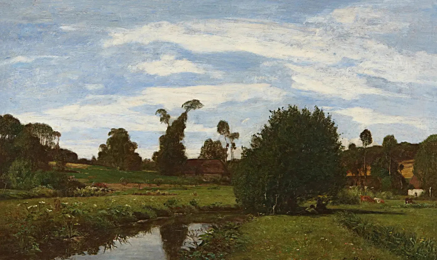 Paysage normand - Eugène Boudin image 1 tableau peint à l’huile sur toile