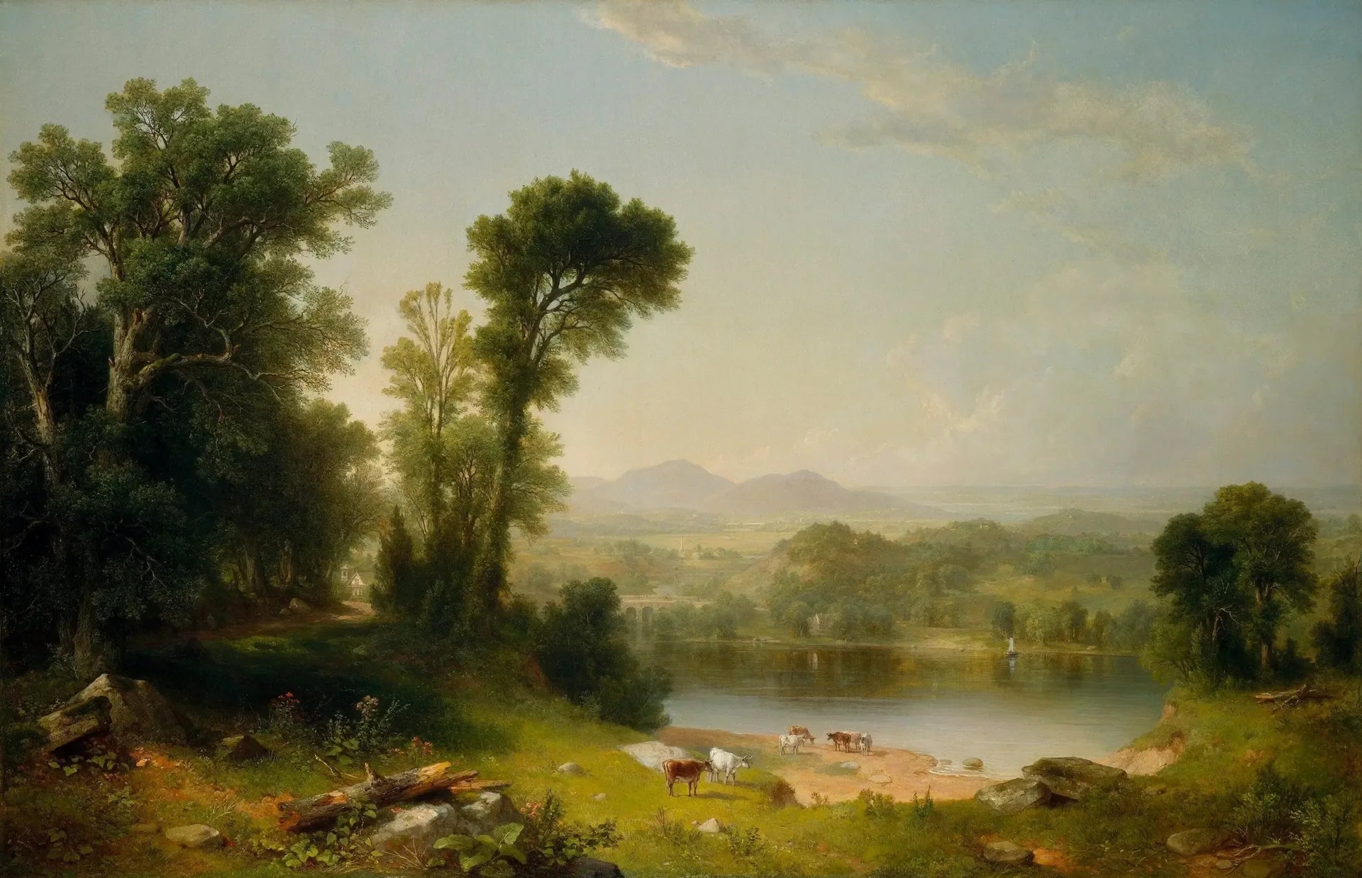 Paysage pastoral - Asher Brown Durand image 1 copie de tableau peinte à la main