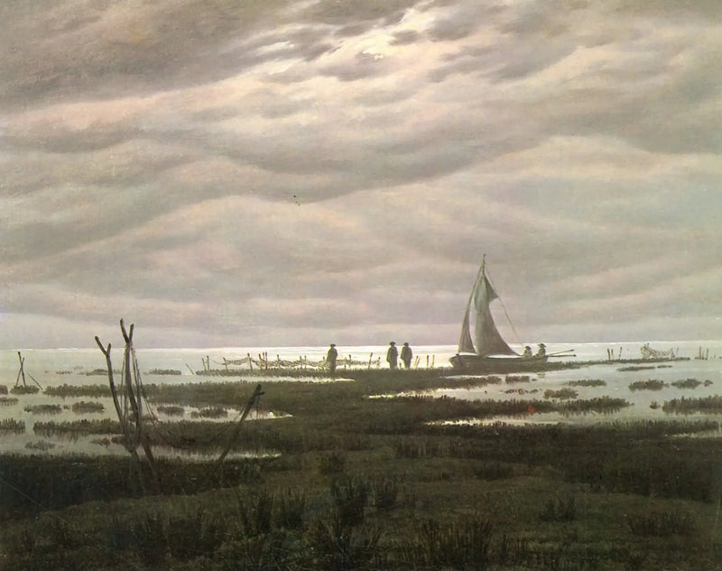 Paysage plat dans la baie de Greifswald - Caspar David Friedrich