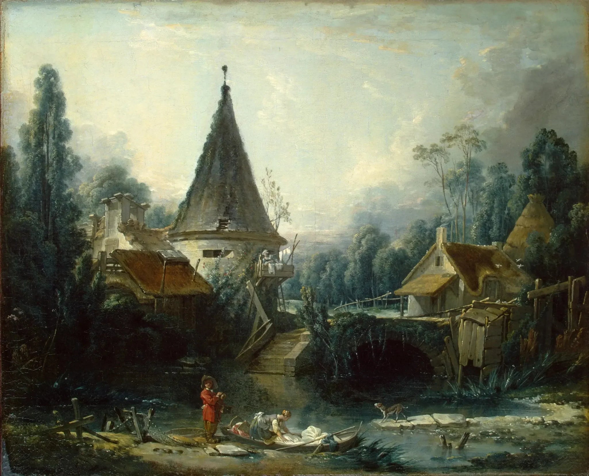 Paysage près de Beauvais - François Boucher image 1 reproduction de peinture à l’huile
