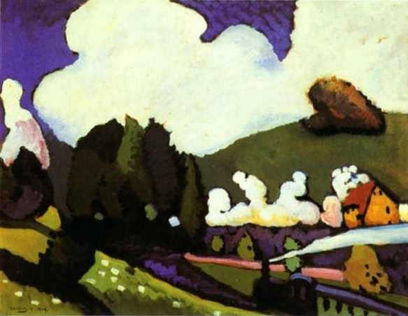 Paysage près de Murnau avec une locomotive - Vassily Kandinsky image 1 tableau peint à l’huile sur toile