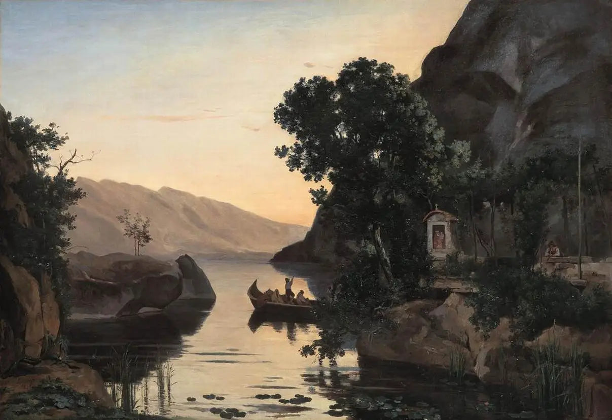 Paysage près de Riva sur le Lac de Garde - Jean-Baptiste Camille Corot image 1 reproduction d’œuvre d’art à l’huile