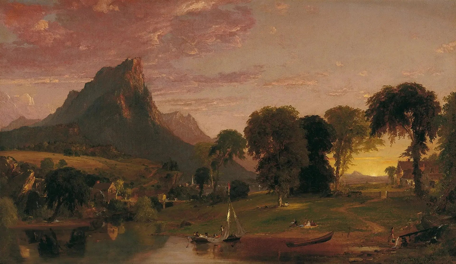 Paysage près de Sherburne, comté de Chenango, New York - Jasper Francis Cropsey image 1 copie de tableau peinte à la main