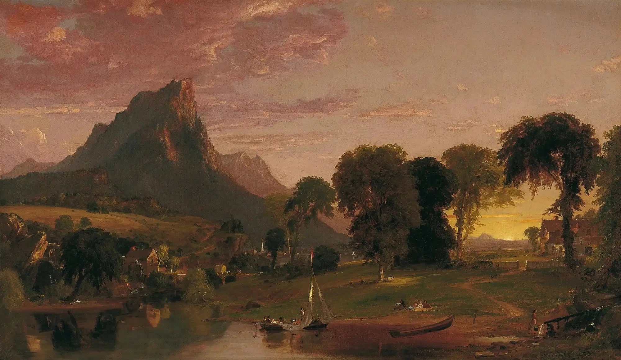 Paysage près de Sherburne, comté de Chenango, New York - Jasper Francis Cropsey image 1 copie de tableau peinte à la main
