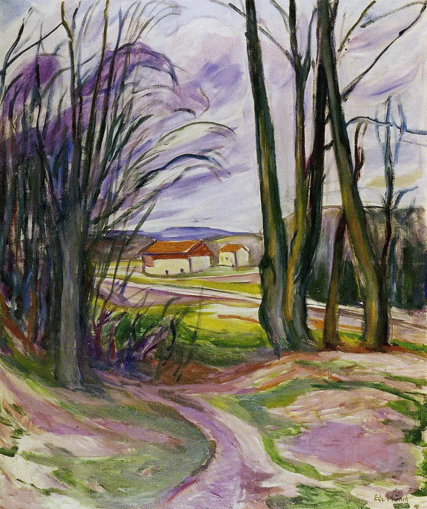 Paysage près de Skøyen - Edvard Munch image 1 copie de tableau peinte à la main