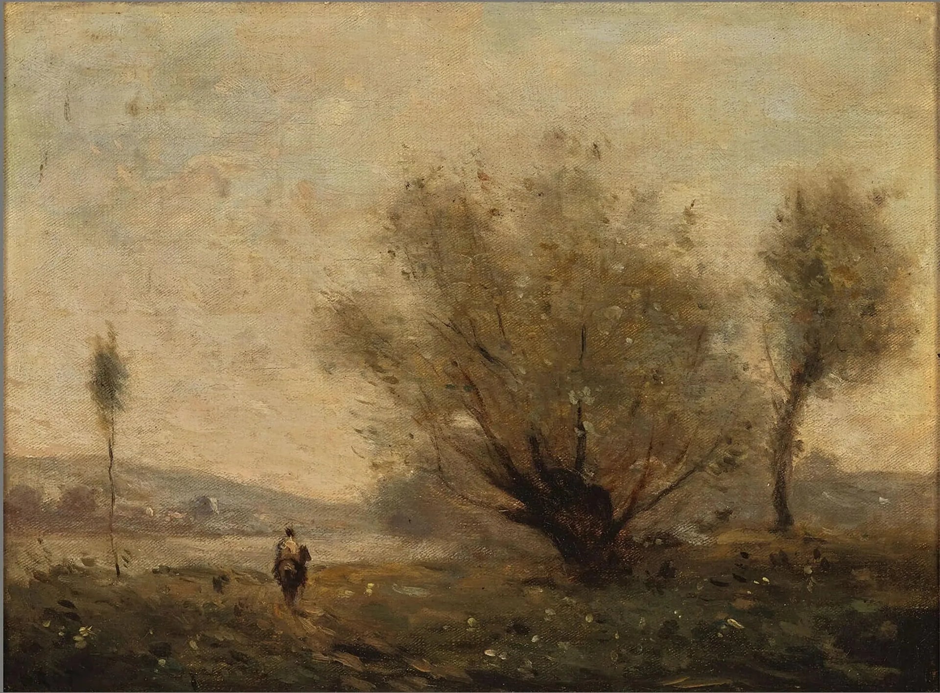 Paysage près de Ville d'Avray - Jean-Baptiste Camille Corot image 1 reproduction réalisée par Alpha Reproduction