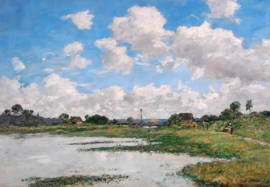 Paysage, rivière Touques, Normandie - Eugène Boudin