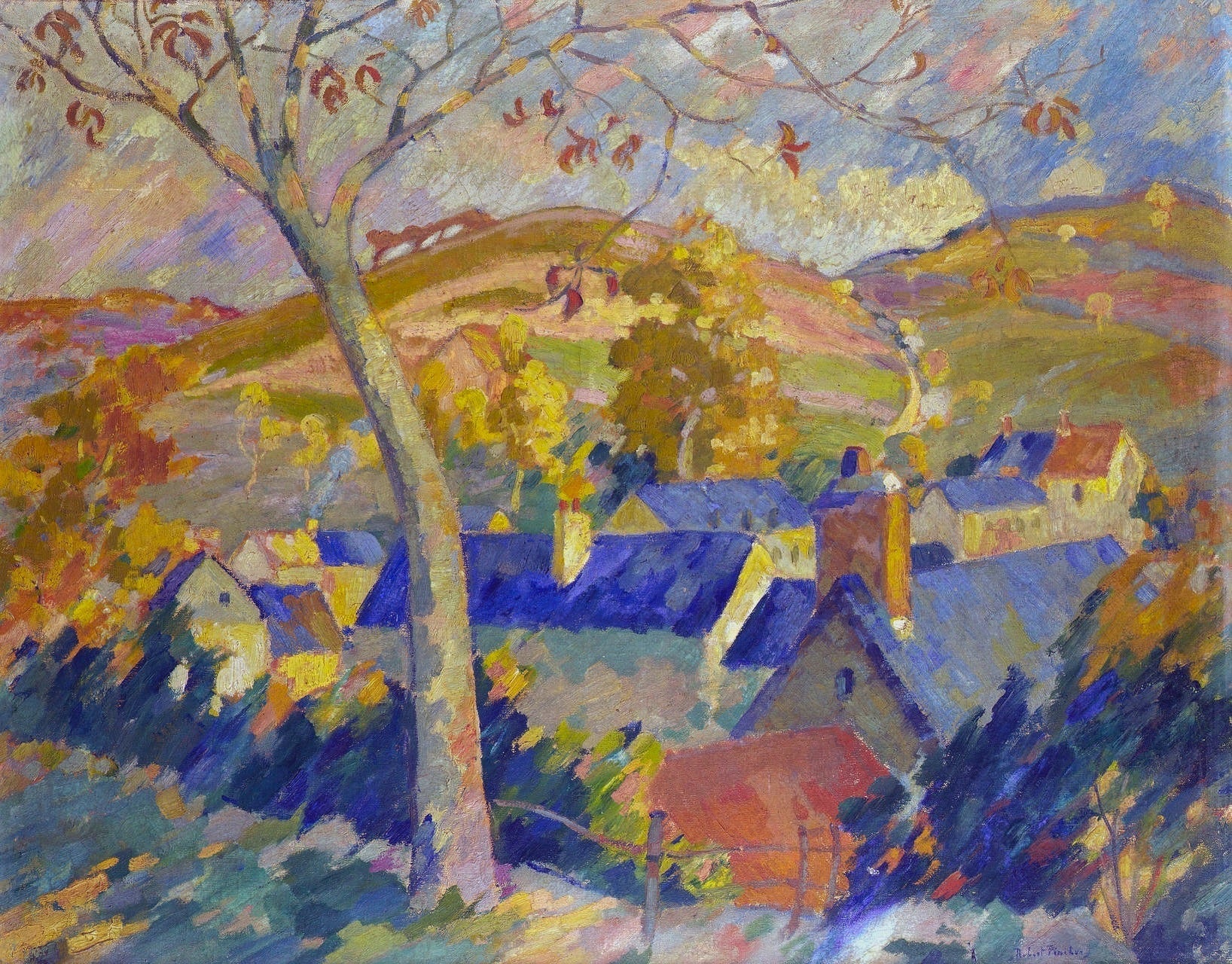 Paysage - Robert Antoine Pinchon image 1 copie de tableau peinte à la main