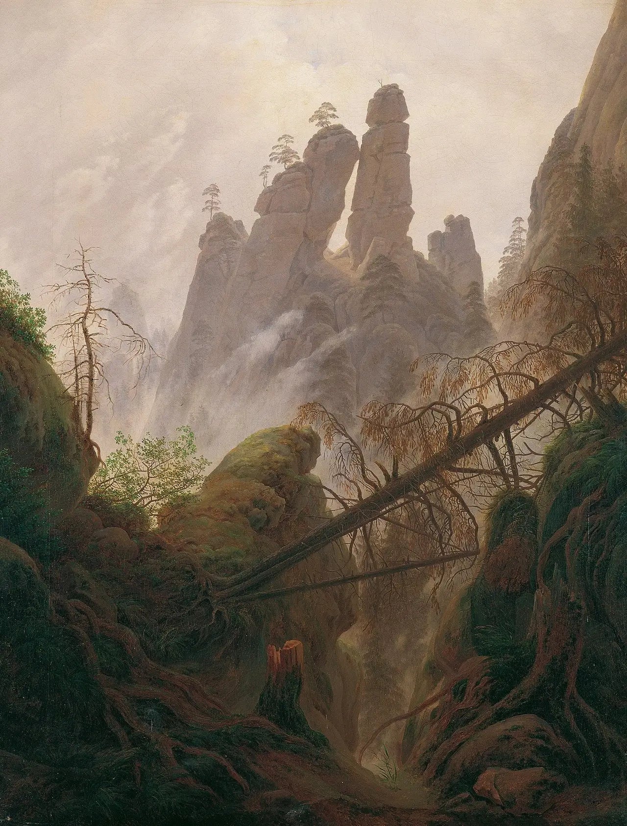 Paysage rocheux dans la Elbsandsteingebirge - Caspar David Friedrich image 1 reproduction d’œuvre d’art à l’huile